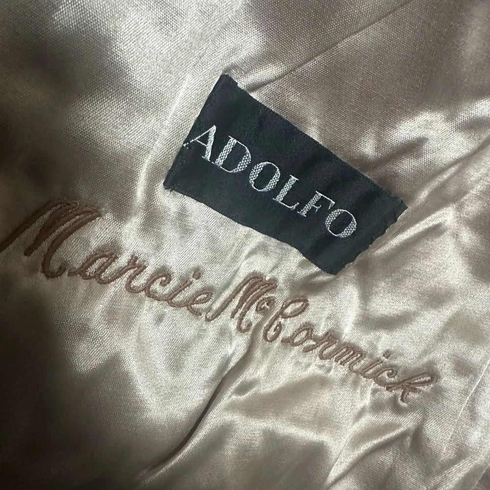 Adolfo Leigh’s Mohair Alpaca Vest Satin Lined Cream S - Picture 4 of 8